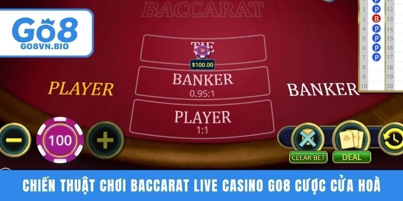 Chiến thuật chơi Baccarat Live Casino GO8 cược cửa Hoà